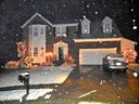 Christmas Lights with Snow Falling