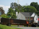 Pool hooked up to crane