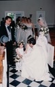 Father Jim and Flower Girls