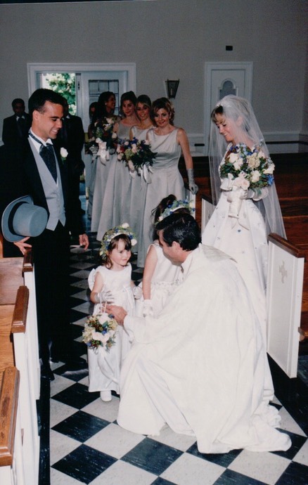 Father Jim and Flower Girls