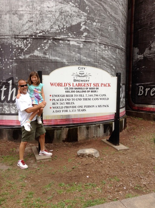 Lilly and Dad at the Six Pack
