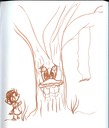 Little Girl with Tree